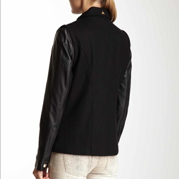 Sam Edelman Mixed Media Wool Leather Jacket - Picture 2 of 11